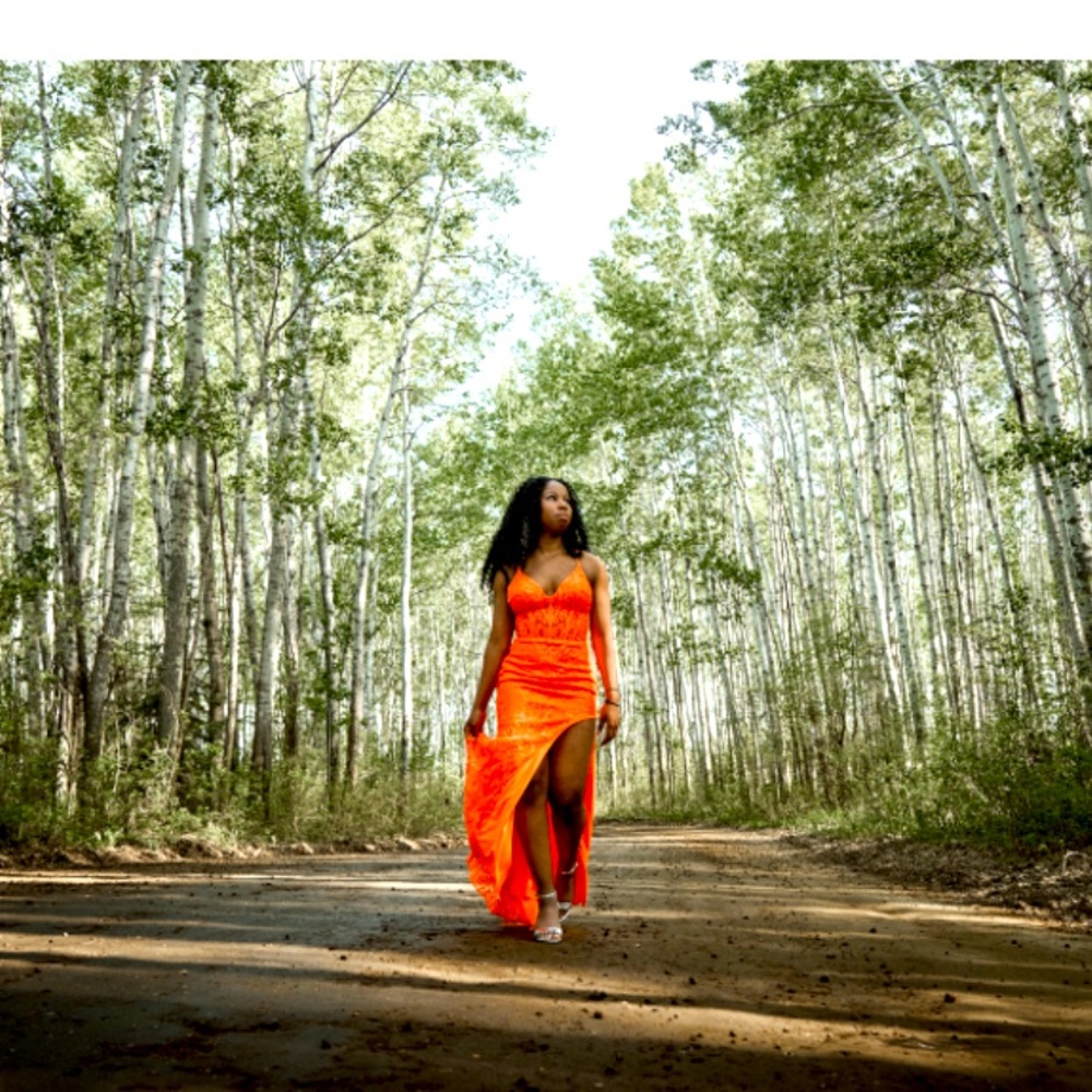 Orange grad dress for sale